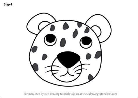 How to Draw a Leopard Face for Kids (Animal Faces for Kids) Step by ...