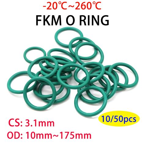 Pcs Green Fkm O Ring Cs Mm Od Mm Sealing Gasket