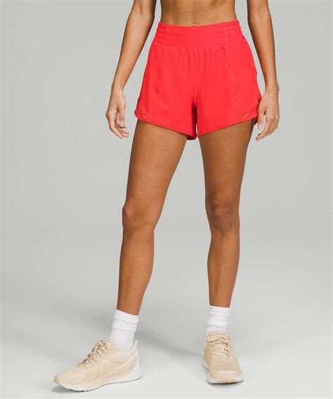 Lululemon Hotty Hot High Rise Lined Short Carnation Red Lulu