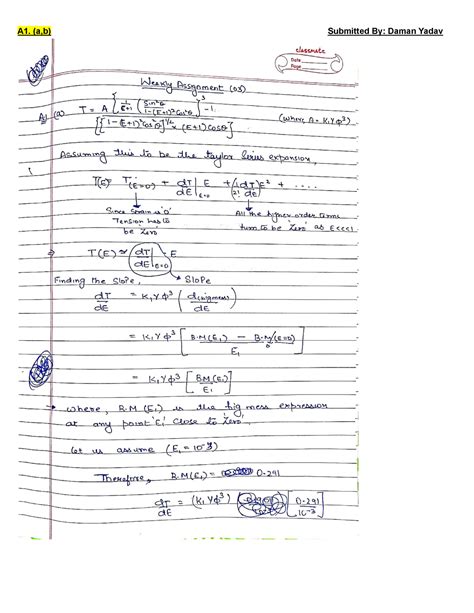 HW3 Answer BMEN 5201 A1 A B Submitted By Daman Yadav A A E A