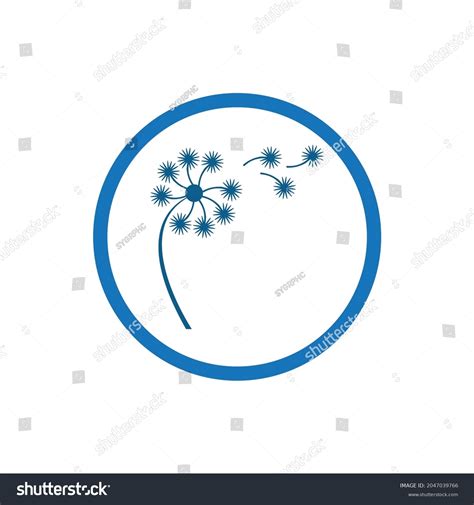 Vector Dandelion Logo Symbol Flower Illustration Stock Vector Royalty