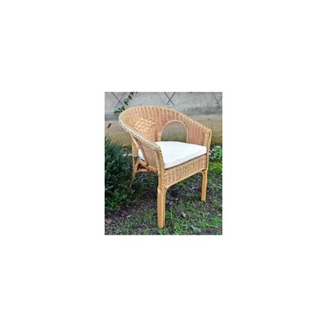 POLTRONA IN RATTAN KELY COLORE NATURALE MIELE C CUSCINO Nonsolopoltrone