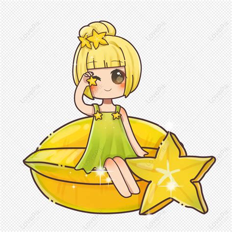 Star Fruit Girl Stars Star Girl Girl Png White Transparent And