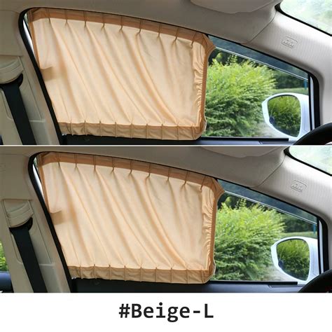 FG 2 Pcs Universal Stretchable Plastic Rail Car Side Window Sunshade