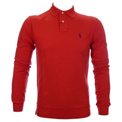 Polo Ralph Lauren Slim Fit Full Sleeve Red Polo Shirt Clothing From