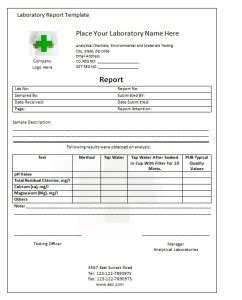 Lab Report Template - Writing Word Excel Format