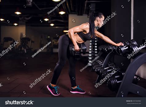 Sexy Athlete Brunette Fitness Woman Gym Stock Photo Edit Now 497460982