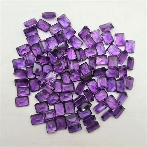 Octagone Violet Amethyst Cut Stones For Making Jewelry Carat At