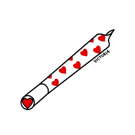 Ignorant Style Tattoo Design Of A Joint With Hearts Covered Paper And A