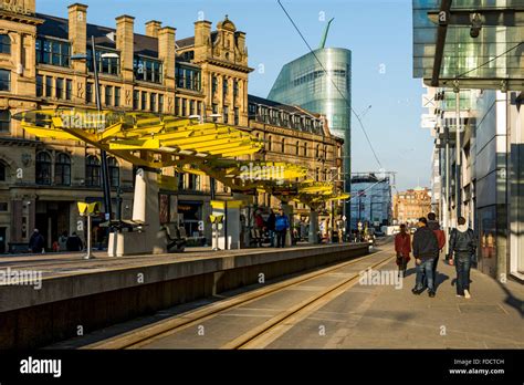 Exchange Square Metrolink tram stop, Corporation Street, Manchester ...