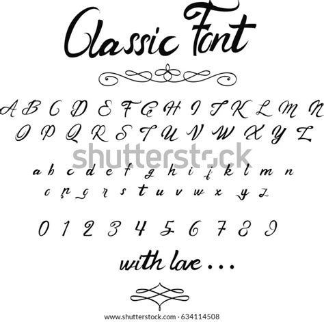 Classic Script Font Vector Font Stock Vector (Royalty Free) 634114508