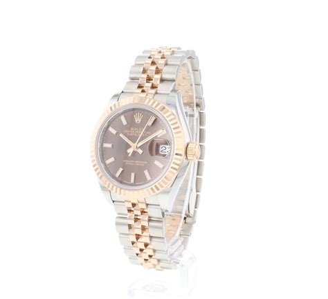 Lady Datejust Steel Everose Gold Fluted Choco Dial Rolex