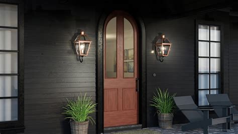 UQL1371 Rustic Outdoor Wall Sconce, 21''H x 10''W, Rustic Copper Finis ...