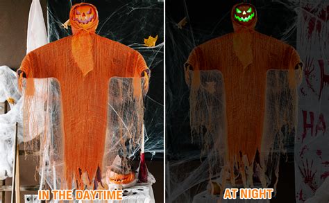 Halloween Decorations Hanging Pumpkin Ghost Sound Activated