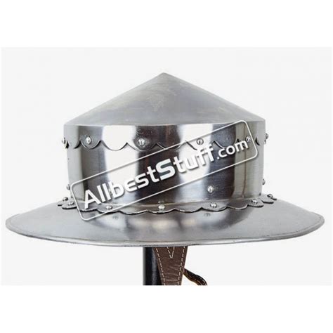 Medieval Kettle Hat Helmet from Heavy 14 Gauge Steel