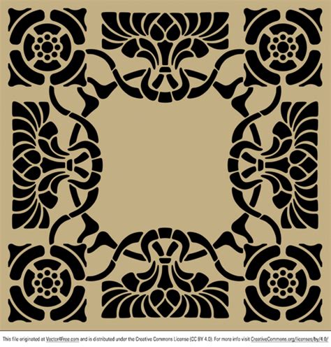 Art nouveau stencil pattern