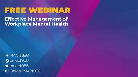 Free Webinar Effective Management Of Workplace Mental Health Youtube