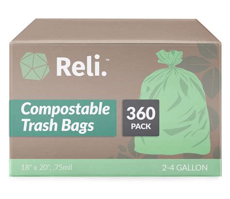 Reli Compostable Trash Bags 2 4 Gallon 360 Count Bulk Small 4