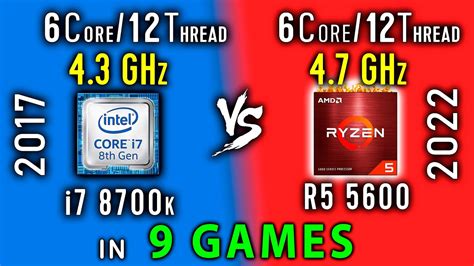 I7 8700 Vs Ryzen 5 5600 Oc Test In 9 Games R5 5600x Vs I7 8700k Youtube