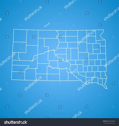 Map Of South Dakota Royalty Free Stock Vector 339688685