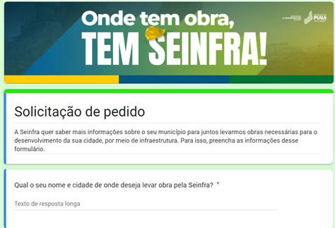 Seinfra Lan A Campanha Para Ouvir Demandas De Gestores E Lideran As Dos