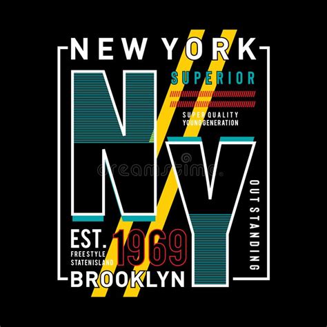 Diseño De La Tipografía De NY Brooklyn Gráfico De La Camiseta