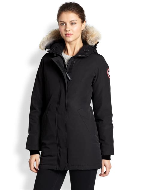 Canada Goose Fur Trimmed Down Filled Victoria Parka In Black Lyst