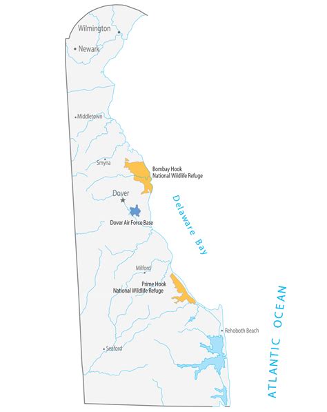 Map of Delaware - Cities and Roads - GIS Geography