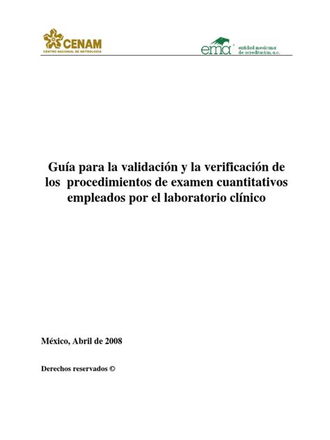 Pdf Guia Para La Validaci N Y Verificaci N Dokumen Tips