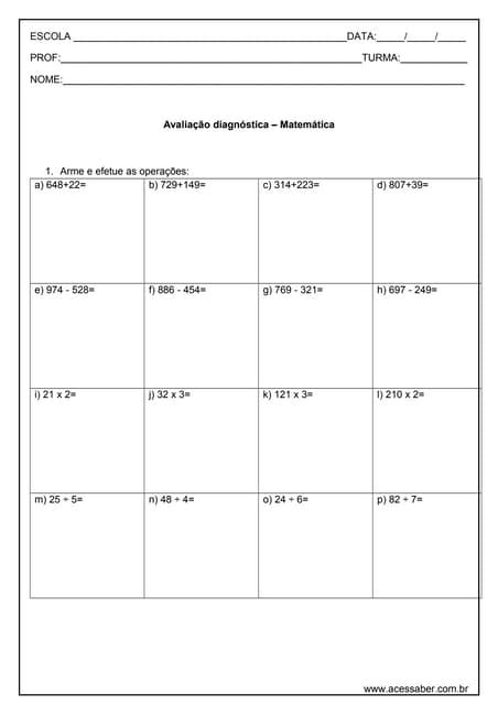 Atividade De Matematica Composicao E Decomposicao Numerica 3ºou 4º Ano