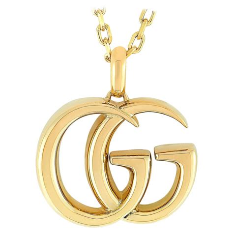 Gucci Gg Running 18 Karat Yellow Gold Large Pendant Necklace At 1stdibs