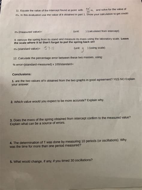 Solved Laboratory Report Part 1 Data And Calculations Table