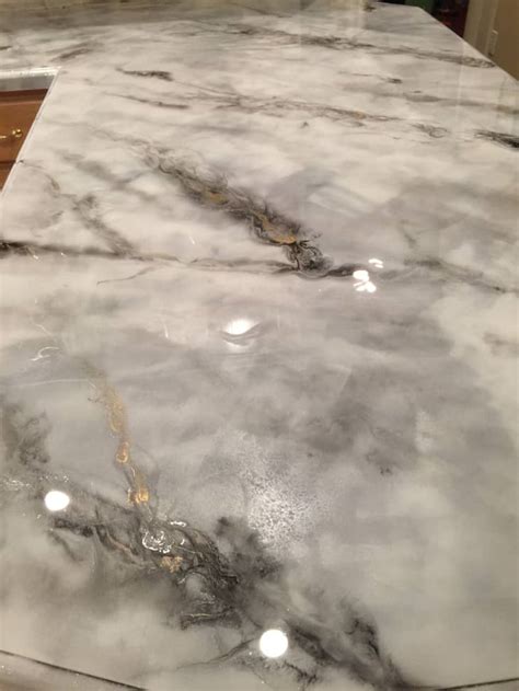 Faux Marble Countertop Inexpensive Easy The Kitchn