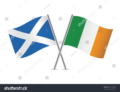 Scotland Ireland Crossed Flags Scottish Irish Stock Vector (Royalty ...