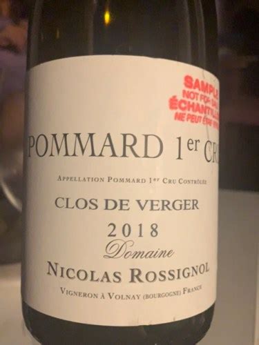 Domaine Nicolas Rossignol Pommard 1er Cru Clos De Verger Vivino US