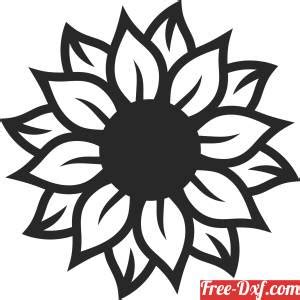 Download sunflower clipart RiULJ High quality free Dxf files, Svg