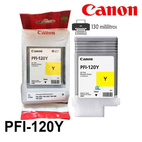 Tinta Canon PFI 120Y Yellow TM 200 Original G Limagars Peru