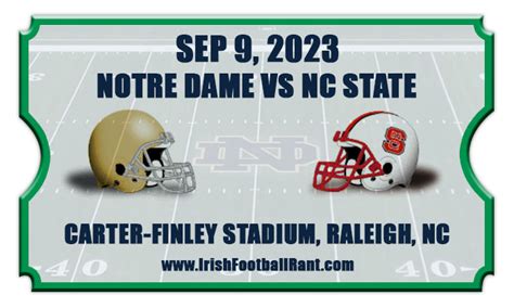 Notre Dame Fighting Irish Vs Nc State Wolfpack Football Tickets 090923