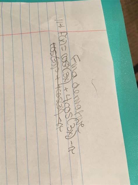 Solved Find Derivative F X Cos 3 3x 4 Cos 3x Pi