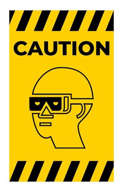 Premium Vector Caution Sign Eye Protection Required Symbol Isolate On