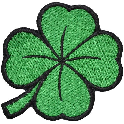 Shamrock Four Leaf Clover Embroidered Cut To Shape 2 5x2 5 Patch