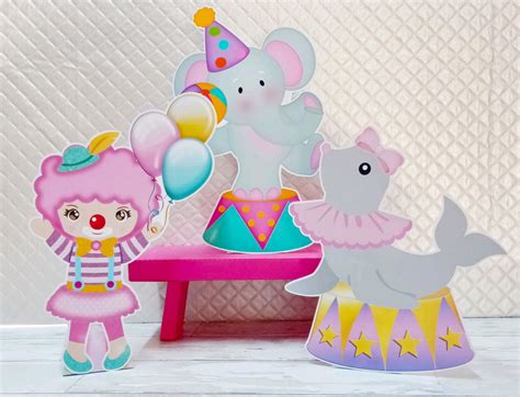 Display De Mesa Tema Circo Rosa Elo Produtos Especiais