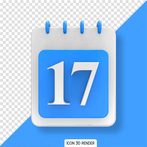 Calendario azul día icono 3d Archivo PSD Premium