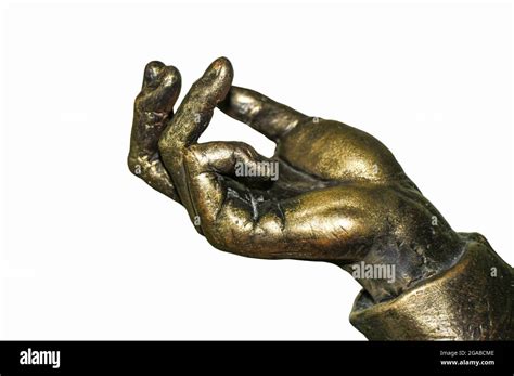 bronze hand shows gestures  fingers isolate stock photo alamy