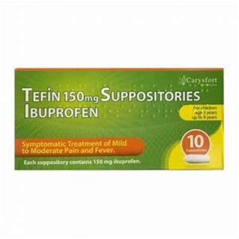 Tefin 150mg Suppositories Ibuprofen Pharmacyanseo Ie Ireland