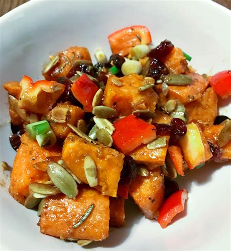 Roasted Sweet Potato Salad With Warm Chutney Dressing — Good Food Makes Me Happy