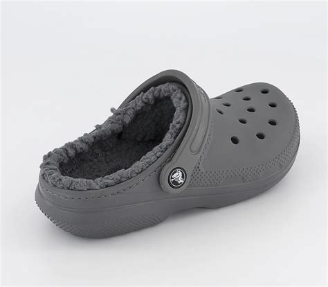 Crocs Classic Lined Crocs Slate Grey Smoke Flat Shoes For Women