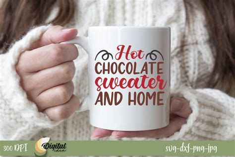 Hot Chocolate Mug SVG. Christmas mug SVG.