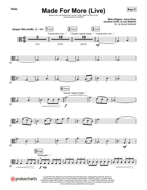 Made For More Live Viola Sheet Music PDF Josh Baldwin Jenn Johnson