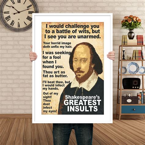 Shakespeare Insults Print Funny Class Poster Literary Print Etsy Uk